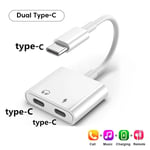 Adaptateur Audio 2 En 1 Usb Type-C Vers Prise Jack 3/5mm,Charge 3.5mm,Câble Mx Pour Samsung,Xiaomi,Huawei,Connecteur De Casque Filaire - Type Usb C-Dual Type C