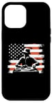 Coque pour iPhone 12 Pro Max Drapeau américain DJ – Amoureux de la platine Deejay des États-Unis patriotiques