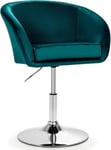 Chaise de Coiffeuse Moderne en Velours Tabouret de Bar Réglable en Hauteur 13CM avec Dossier Vert