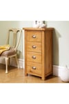 Woburn 4 Drawer Narrow Chest Oak