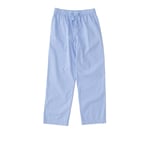 Tekla - Poplin Pyjamas Pants - Blue Pin Stripes - M - Pyjamaser - Blå