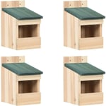 Largeight - Lot de 4 Nichoirs Oiseaux Exterieur, Cabane Oiseaux en Bois Nid Oiseau Maison Oiseaux Nichoir Mésange Nichoirs 4 pcs 12x16x20 cm Bois de