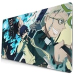 Blue Exorcist Japanese Anime Style Large Gaming Mouse Pad Desk Mat Long Non-Slip Rubber Stitched Edges Mice Pads 15.8x29.5 in