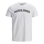 Jack & Jones JACK&JONES Mens Logo casual t-shirt, crew neck, cotton, short sleeve - White - Size X-Small