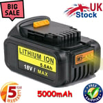 18Volt 5.0Ah For DeWalt DCB184-XJ XR Li-Ion 5ah Lion Slide Battery DCB180 DCB182