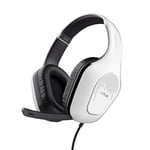 Trust Gaming GXT 418W Rayne Lightweight Gaming Headset for PC Xbox PS4 PS5 Switch Mobile, 3.5 mm Jack, 2m Cable, 50mm Drivers, Foldaway Microphone, Over-Ear Wired Headphones, White