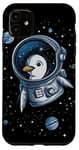 iPhone 11 Cute Penguin Astronaut in Space Adventure Apparel Case