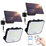 YzzYzz Lampe Solaire Extérieur,208 LED Lumière Solaire Extérieure avec Télécommande,3 Modes Projecteur Solaire Exterieur,IP65 Led Solaire Extérieur,Spot Solaire Exterieur pour Jardin Patio(2 pièces)