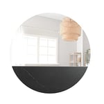 Norbe | Miroir Mural Rond Maraya (60x60) | Miroir Mural Moderne | Miroir décoratif avec Insert en marbre | Miroir en marbre | Miroir Rond Petit Moderne