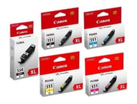 Genuine 5 Canon PGI-550XL CLI-551XL Ink Cartridge Set for Canon Pixma iP8750Ink