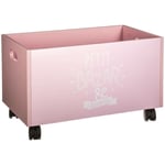 Atmosphera Créateur D'intérieur - Coffre à jouets à roulettes rose 48x28cm