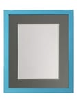 FRAMES BY POST 0.75 Inch Blue Picture Photo Frame with Dark Grey Mount 45 x 30 cm Image Size 14 x 8 Inch Plastic Glass