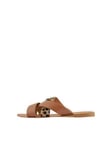 PIECES Femme Psnaomi Sandales en Cuir, Cognac, 40 EU