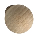 ALLES IM GRIFF Olwen Bouton de meuble en bois Ø 35 mm – Bouton pour armoire rond Profondeur 38 mm – Poignée de porte, hêtre brut