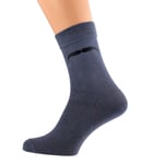 Ash Grey Socks With Black Moustache Size 5-12 X6N011