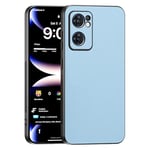 TAUYN Coque pour Oppo Find X5 Lite/Reno 7 5G, Ultra-Fin Premium PU Cuir Back et Monture en Silicone Souple Etui, Antichoc, Anti-Rayures Bumper Housse. - Bleu