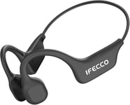 Ifecco Casque Conduction Osseuse Bluetooth 5.3 - Open Ear Sans Fil Sport Écouteur Conduction Osseuse Avec Micro,Ipx5 Étanche Casque Pour Cyclisme Course À Pied[Q298]