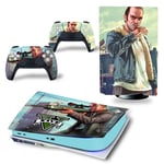 Kit De Autocollants Skin Decal Pour Console De Jeu Ps5 Full Body Gta5 Grand Theft Auto, Version Cd-Rom T2243