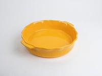 ESPRIT DE CUISINE - Plat À Four Rond En Céramique - Poignées ergonomiques - Émail Résistant Aux Rayures - Facile À Nettoyer - Made In France - 1,4L - 26cm - Jaune Safran