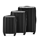 WITTCHEN Travel Suitcase Carry-On Cabin Luggage Hardshell Made of Polycarbonate with 4 Spinner Wheels Combination Lock Telescopic Handle Cruise Line Set of 3 suitcases Black