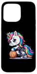 Coque pour iPhone 15 Pro Max Licorne mignonne de joueur de basket-ball