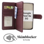 Skimblocker Google Pixel 8a 5G XL Plånboksfodral (Mörkröd)