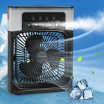 Mini Air Cooler Fan Portable Conditioner Humidifier USB Room Cooling Black