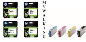 4 X GENUINE 2022 DATE HP 364XL CARTRIDGES BLACK CYAN MAGENTA YELLOW FAST POSTAGE