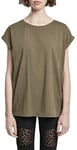 Urban Classics Women's Ladies Organic Extended Shoulder Tee T-Shirt, Olive, S