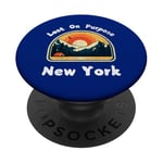 Lost On Purpose Tenue de voyage de vacances New York PopSockets PopGrip Adhésif