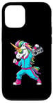 Coque pour iPhone 12/12 Pro Licorne dans les années 80 avec enregistreur cassette