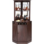 Mophorn - vevor Armoire Bar Industrielle de Coin, Meuble de Bar pour Liqueurs et Verres, Buffet avec Porte-verres, Grand Presentoir a Vin