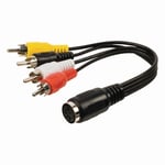 Câble audio din | din femelle à 5 broches - 4x rca mâles | 0,2 m | noir