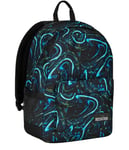 Seven IschoolPack Sac à dos monocompartiment bleu et noir, avec Pawer Bank intégré et USB Plug, poche porte-bouteille, sac à dos scolaire et voyage, enfants et garçons., bleu, Taglia unica, Scolaire