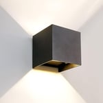 7W salle de bains miroir avant, LED miroir avant lampe murale, noir, lumière blanche chaude,1010cm