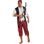 Boland 83845 - Costume Pirate, taille M / L, ensemble bandana, chemise avec gilet, ceinture et pantalon, pour hommes, Carnaval, Fête à thème