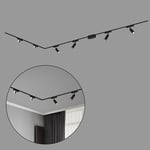 BRILONER - Système de rail Luxtrail set complet, 4x LED Spots, 2x LED Tracklight, en forme de L, lampes, système de rail lumineux pour plafond, rail pour spot, lampe de plafond, spotlight, 3m, noir