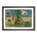 Big Box Art Paradise Lost by Paul Gauguin Framed Wall Art Picture Print Ready to Hang, Walnut A2 (62 x 45 cm)