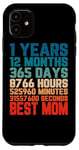 Coque pour iPhone 11 1 an Best Mom Anniversaire Fête des Mères