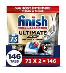 Finish Ultimate Plus Infinity Shine Dishwasher Tablets bulk |Scent: Fresh | 146 Dishwasher Tabs (73x2) | For A Superb Clean & Diamond Shine