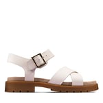 Clarks Femme Orinoco Strap Sandales Bride arrière, Cuir Blanc, 41 EU