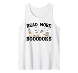 Ghost Reading Halloween Book Lover Cute Bookworm Tank Top