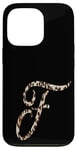 Coque pour iPhone 13 Pro Lettre F avec imprimé léopard