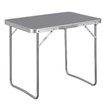 WOLTU Table de Camping Pliante en Aluminium et MDF Table de Pique-Nique, Jardin Pliable Tables de Service Table d'appoint Portable pour Plage Balcon 70x60x50 cm, Gris CPT8135gr