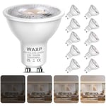 Dimmable GU10 LED Spot Light Bulbs Warm White 5W, 3000K, 365lm, No Flickering, Energy Saving Light Bulbs, Equivalent 40-50W GU10 Halogen Spotlight Bulbs, 10 Pack