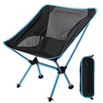 EXTSUD Chaise de Camping Pliante Portable Chaise de Pêche Compact Ultra-légère avec Sac de Transport pour Randonnée, Barbecue, Pique-Nique, Plage, Plein air, Max Charge 150 kg