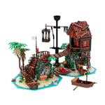 MOC Pirates Series Seaside Island House & Boat Building Block for Adult 1448 PCS