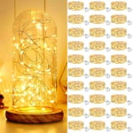 kolpop Lot de 30 Guirlande Led à Pile, 2M 20 LED Petite Guirlande Lumineuse Pile, 3 Modes Mini Guirlande Led Étanche pour Décoration Bouteille, Intérieur, Noël, Chambre, Mariage, Fête (Blanc Chaud)