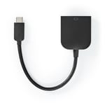 Nedis USB-C™ Sovitin | USB 3.2 Gen 1 | USB-C™ Uros | VGA Naaras | 1920x1200 | 5 Gbps | 0.20 m | Pyöreä | Niklattu | PVC | Musta | Muovipussi