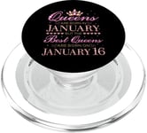 Queens Are Born In Jan Best Queens Are Born On Janvier 16 PopSockets PopGrip pour MagSafe